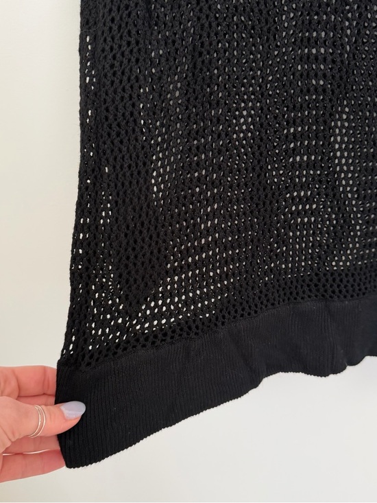 525 America Black Open-Weave Scoop Neck Sweater - Picture 7 of 9